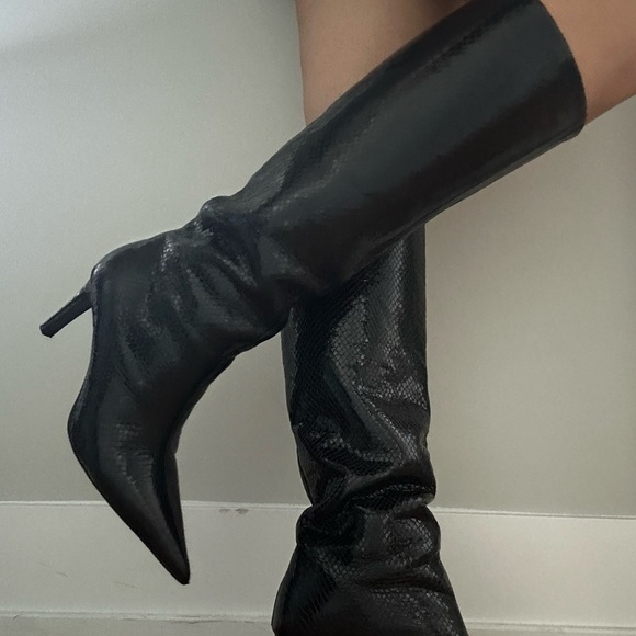 mango snakeskin texture boots - Picture 5 of 6